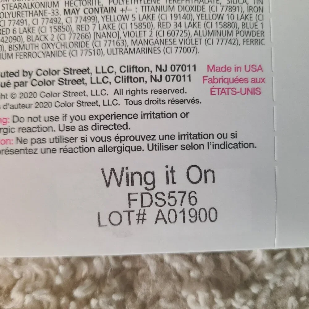 Color Street Wing it On 100% Real Nail Polish Strips